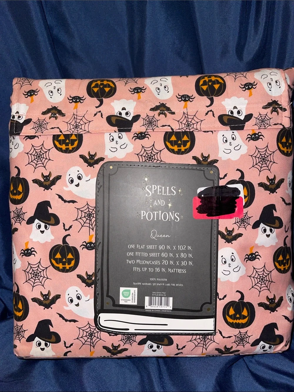 Spells and Potions Pink Halloween Four-Piece Sheet Set